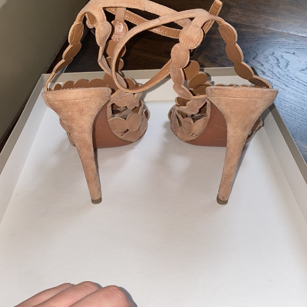 ALAÏA Suede Laser Cut Strappy Sandals - Picture 10 of 12